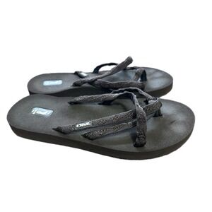 Teva Mush Mandalyn Wedge Ola 2 Black Strappy Sandals Womens 9